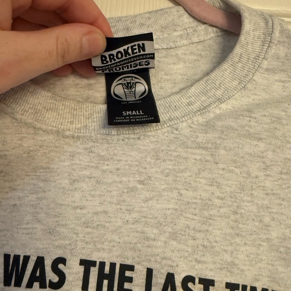 Broken Promises small Last Time Death Love  Floral Long Sleeve Graphic Shirt nwt - Picture 3 of 5